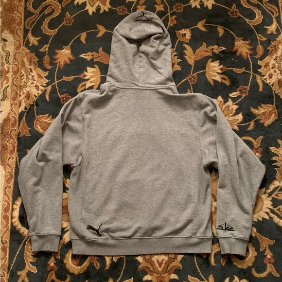 🌙 PUMA X SANKUANZ LOGO GREY LONG SLEEVE PULLOVER HOODIE - SIZE SMALL 🌙 - Picture 3 of 14